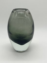 Vintage Smoked Glass Teardrop Vase