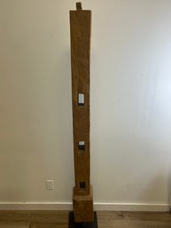 Antique Architectural Beam On Metal Stand