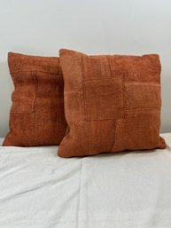 Pair Of Patchwork Hemp Turkish Pillows