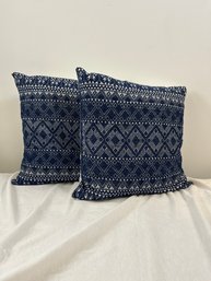 Pair Of Hand Embroidered Throw Pillows