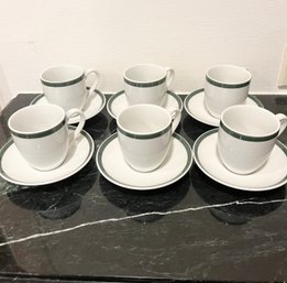 Set Of 6 Williams Sonoma Brasserie Espresso Cups And Saucers