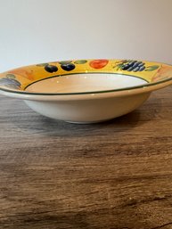 Dansk Fruit Bowl With Yellow Fruit Trim