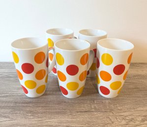 Set Of 5 Crate & Barrel Coffee Mugs