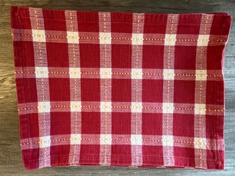 Set Of 10 Red And White Checkered Placemats