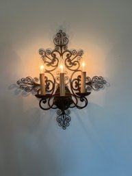 Pair Of French Forged Iron Wall Sconces