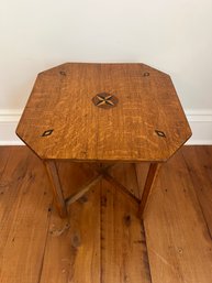 Antique Oak Inlay Side Table