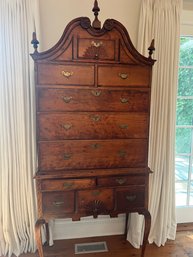 Antique Two Piece Queen Anne Highboy