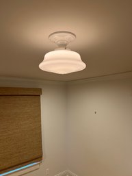 Ceiling Mount White Glass Light Fixture