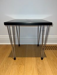 Black Square Side Table With Metal Legs
