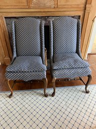 Pair Of Vintage Upholstered Side Chairs