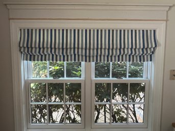 Blue, Gray And White Striped Valence 60'w X 50'l