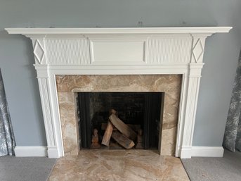 White Painted Wood Mantle