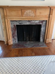 Natural Wood Fireplace Mantle (Fan Detail)