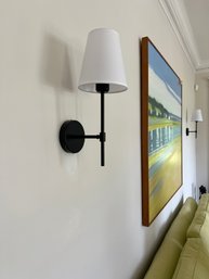 Modern Black Wall Sconces With White Shades