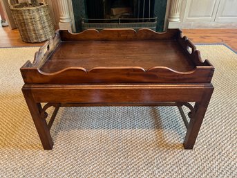 Georgian Mahogany Antique Butler Table With Removable Tray