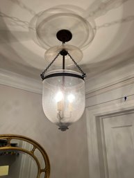 Etched Glass Bell Jar Pendant Light