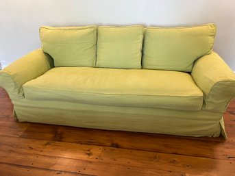 Light Green Upholstered Linen Down Sofa