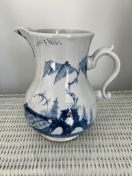 Blue And White Ceramic Pitcher