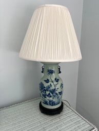 Asian Blue And White Ceramic Lamp