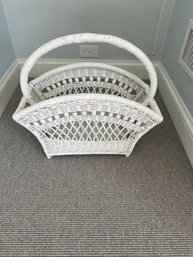 White Wicker Magazine Rack