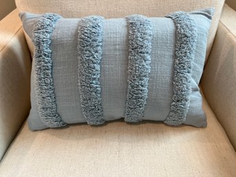 Serena And Lily Blue Ruffled Linen Throw Pillow