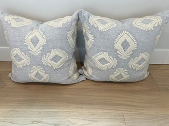 Pair Of Serena And Lily Leighton Throw Pillows In Coastal Blue