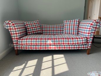 Red White And Blue Plaid Upholstered Daybed Settee