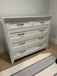 Pottery Barn White 5 Drawer Dresser With Metal Handles