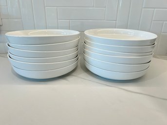 Set Of 12 CB2 White Ceramic Pasta Dishes