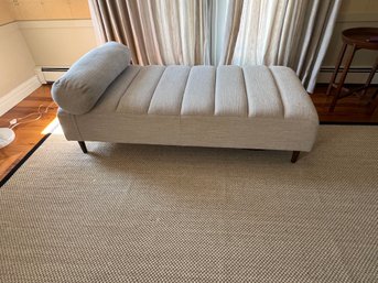 Noble House Taupe Upholstered Chaise With Removeable Cushion And Wood Legs