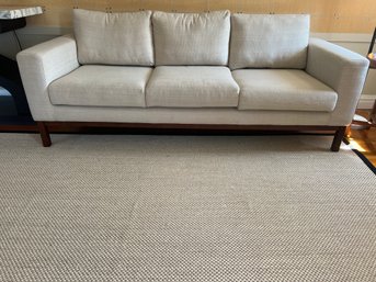 SOFACOMPANY Taupe Modern Couch With Mahogany Base And Legs