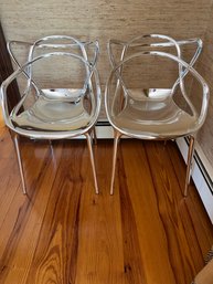 Pair Of Kartell Master Metallic Chairs By Philipe Stark