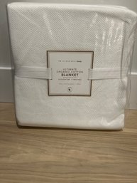 Pottery Barn Twin Organic Cotton Blanket New In Package (1 Of 2)