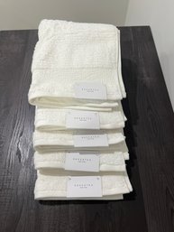 Set Of 5 Kassatex White Hand Towels New With Tags