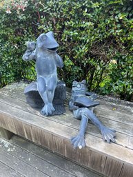 Two Outdoor Frontgate Decorative Frogs