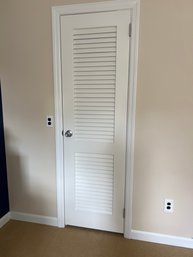 Wood Slatted Closet Door With Frame