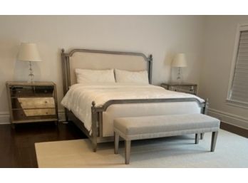 Upholstered Ethan Allen King Bed Mattress Included