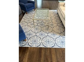 Restoration Hardware Ben Soleimani White And Blue Rug