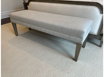 Ethan Allen Upholstered Grey Bench