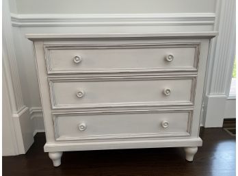 Ethan Allen White Painted Distressed Dresser Chest Of Drawers