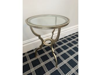 Ethan Allen Round Glass Side Table