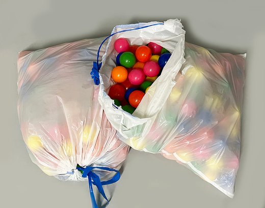 2 Garbage Bags Of Click N' Play Ball Pit Plastic Balls - Phthalate & BPA Free - Approx 300-400 Balls