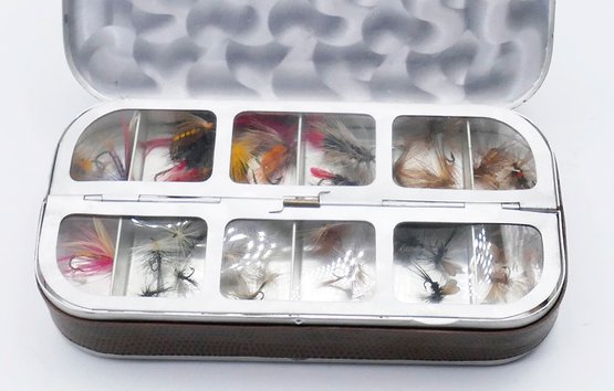 Vintage Fly Fishing Fly Lot With Case - Approx 60 Flies (1960's-1980's)  #16124
