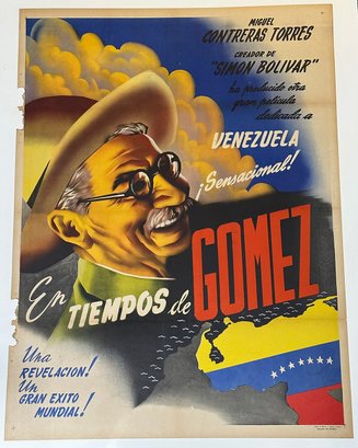 Vintage 1950's Mexican One-Sheet Movie Poster - EN TIEMPOS DE GOMEZ - Linen Backed