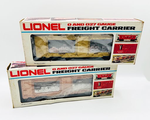 Set Of 2 Vintage Lionel Box Cars - Mint Cars (Denver, Philadelphia) - Never Used In Box