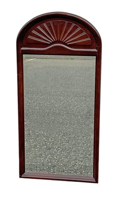Bombay Company Mahogany Wood Arch Top Beveled Wall Mirror