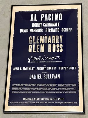 Original Al Pacino Broadway Show Window Card Poster - Glengarry Glen Ross (2012) - With Bobby Cannavale