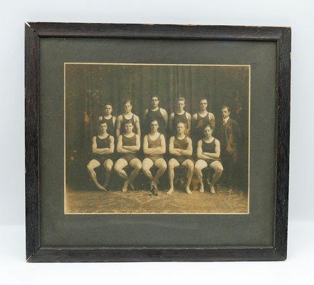 Antique Original Photograph Of Ivy League College Water Polo Team