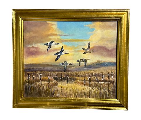 Harry Ross (1933-2014) Original Oil On Canvas - Canadian Geese