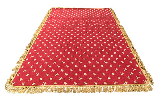 Large Traditional American Themed Rug With Stars And Tassels - 9'10' X 12'10' (118' X 154')